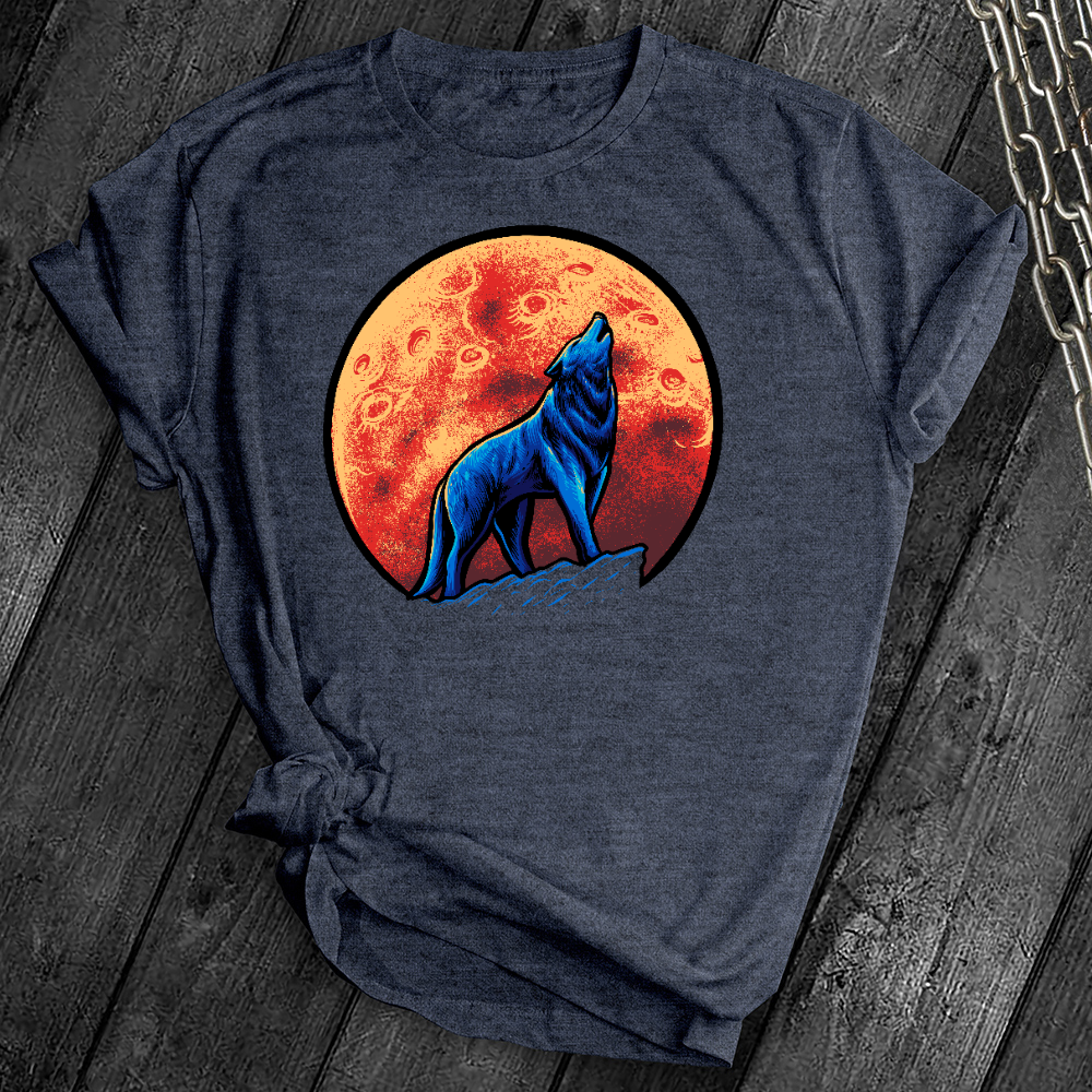 Red Moon Wolf Howl Tee